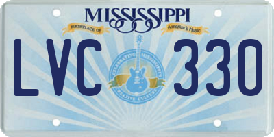 MS license plate LVC330