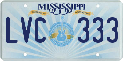 MS license plate LVC333