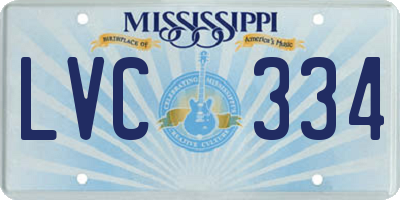 MS license plate LVC334