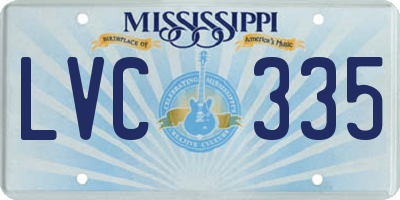 MS license plate LVC335