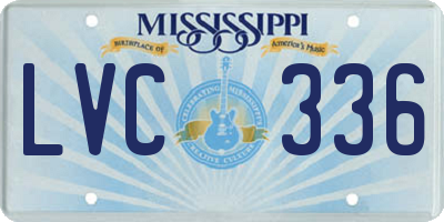 MS license plate LVC336