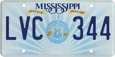 MS license plate LVC344
