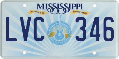 MS license plate LVC346