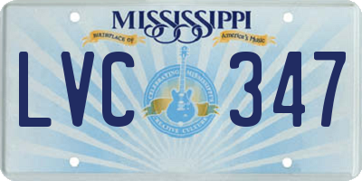 MS license plate LVC347