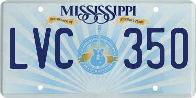 MS license plate LVC350