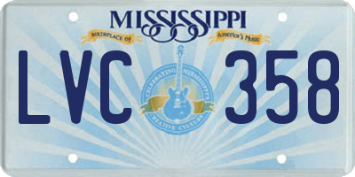 MS license plate LVC358