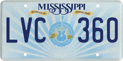MS license plate LVC360