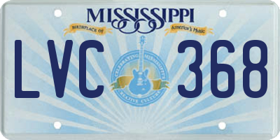 MS license plate LVC368