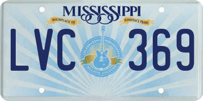 MS license plate LVC369