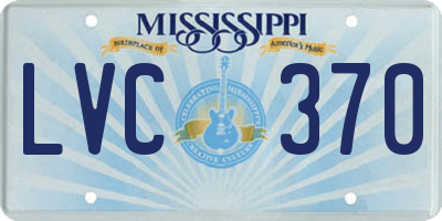 MS license plate LVC370