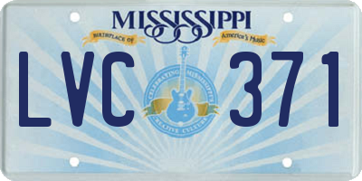 MS license plate LVC371