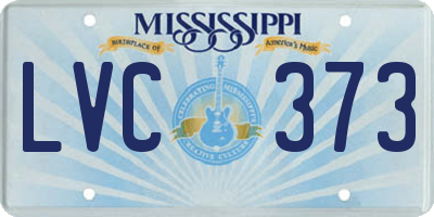 MS license plate LVC373