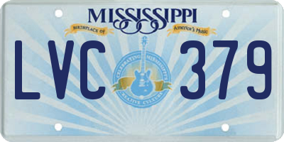 MS license plate LVC379