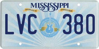 MS license plate LVC380