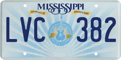 MS license plate LVC382