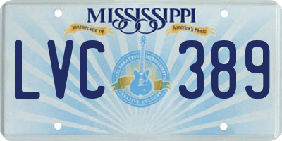 MS license plate LVC389