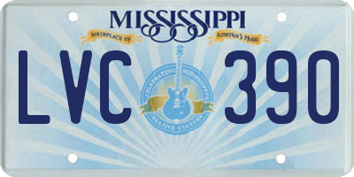 MS license plate LVC390