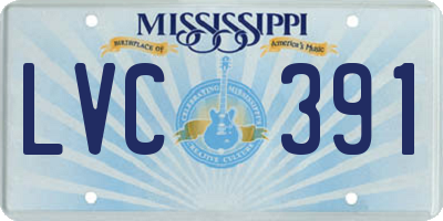 MS license plate LVC391