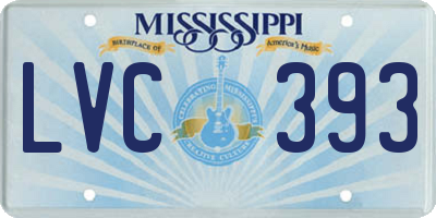 MS license plate LVC393