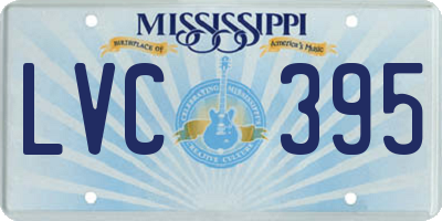 MS license plate LVC395