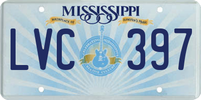 MS license plate LVC397