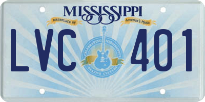 MS license plate LVC401