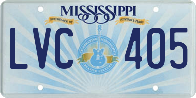 MS license plate LVC405