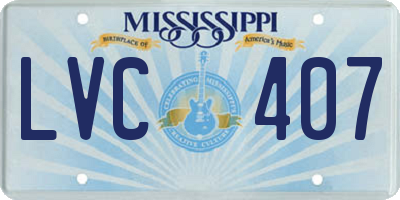 MS license plate LVC407