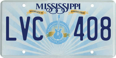 MS license plate LVC408