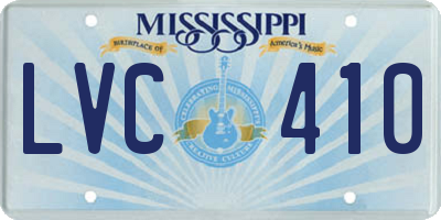 MS license plate LVC410