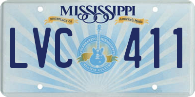 MS license plate LVC411