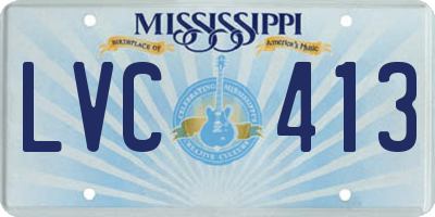 MS license plate LVC413