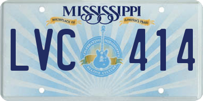MS license plate LVC414