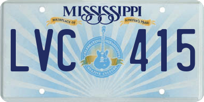 MS license plate LVC415
