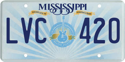 MS license plate LVC420
