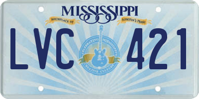 MS license plate LVC421