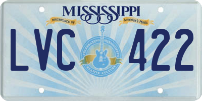 MS license plate LVC422