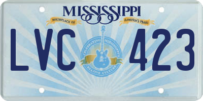 MS license plate LVC423