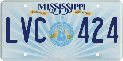 MS license plate LVC424