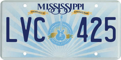 MS license plate LVC425
