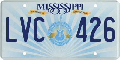 MS license plate LVC426