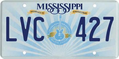 MS license plate LVC427