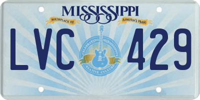 MS license plate LVC429