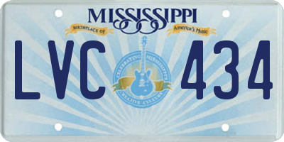 MS license plate LVC434