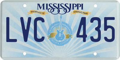 MS license plate LVC435