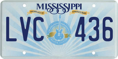 MS license plate LVC436