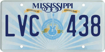 MS license plate LVC438