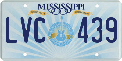 MS license plate LVC439