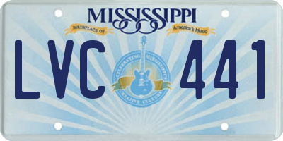 MS license plate LVC441