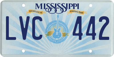 MS license plate LVC442